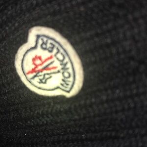 Black Beanie with Logo Patch Moncler